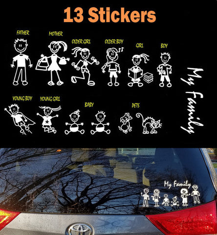 stick people family decals